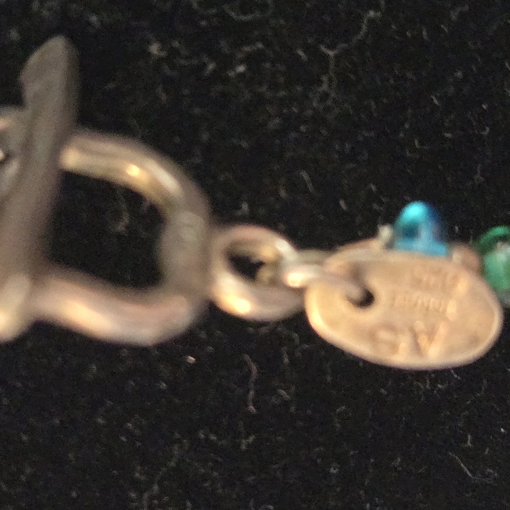 AS ISRAEL 925, Blue and Green Beaded Necklace - Picture 3 of 6